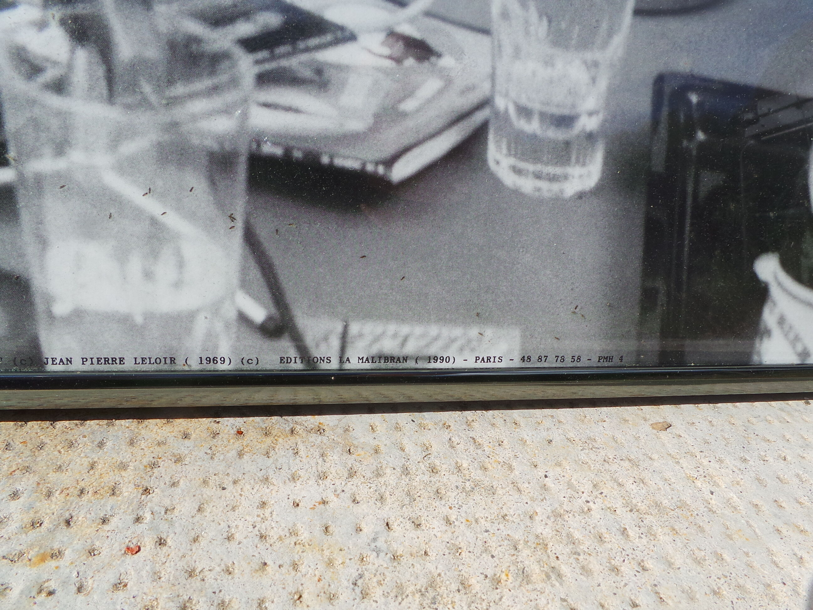 Photo under glass Georges Brassens Jacques Brel Ferré Jean Pierre Leloir