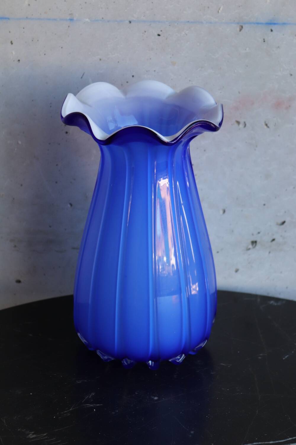 Vintage Italian Cobalt Blue Blown Glass Vase