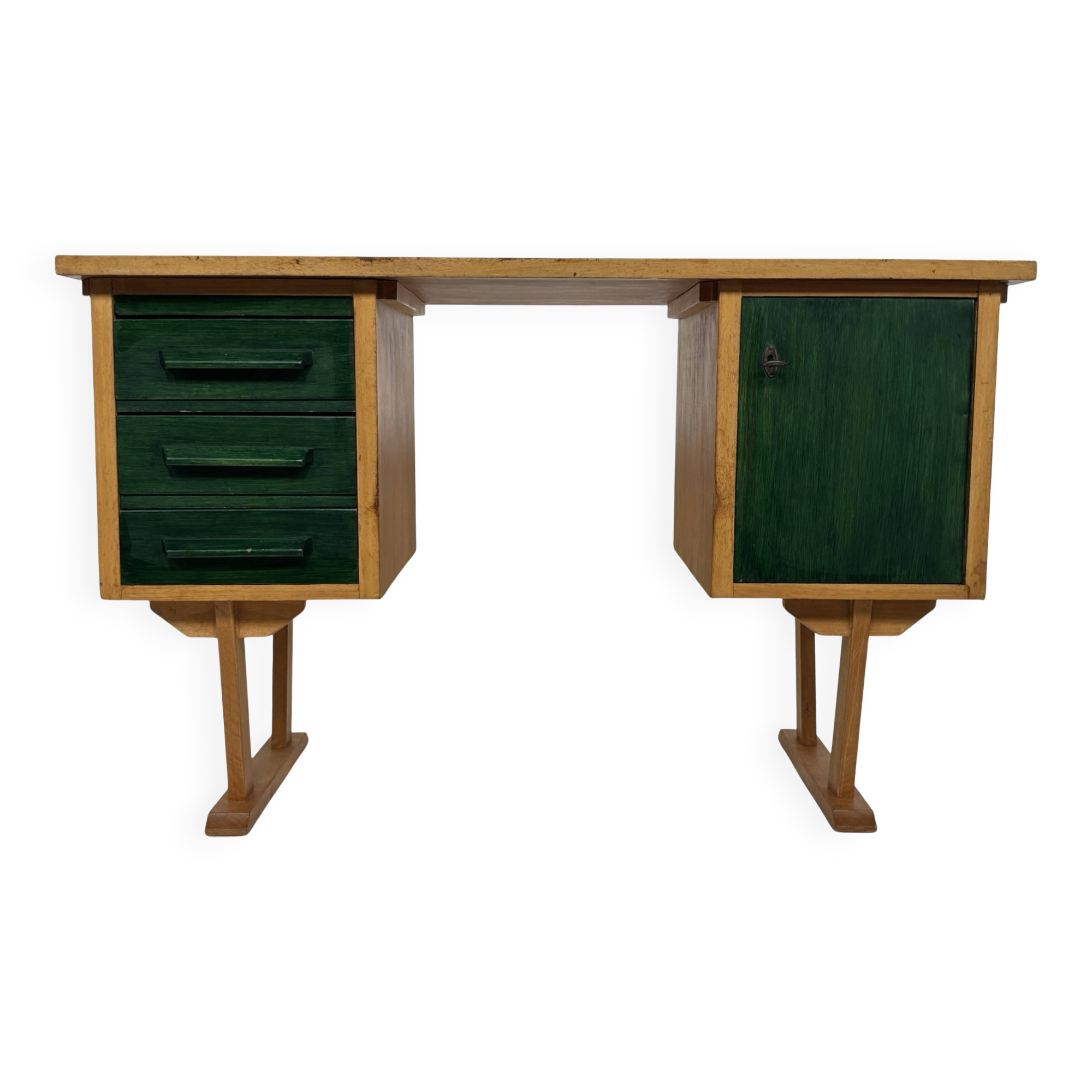 Bureau vintage des années 1960, design de bureau compact