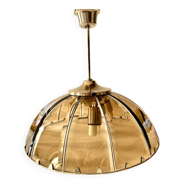 Vintage chandelier with glass dome and vintage gold metal