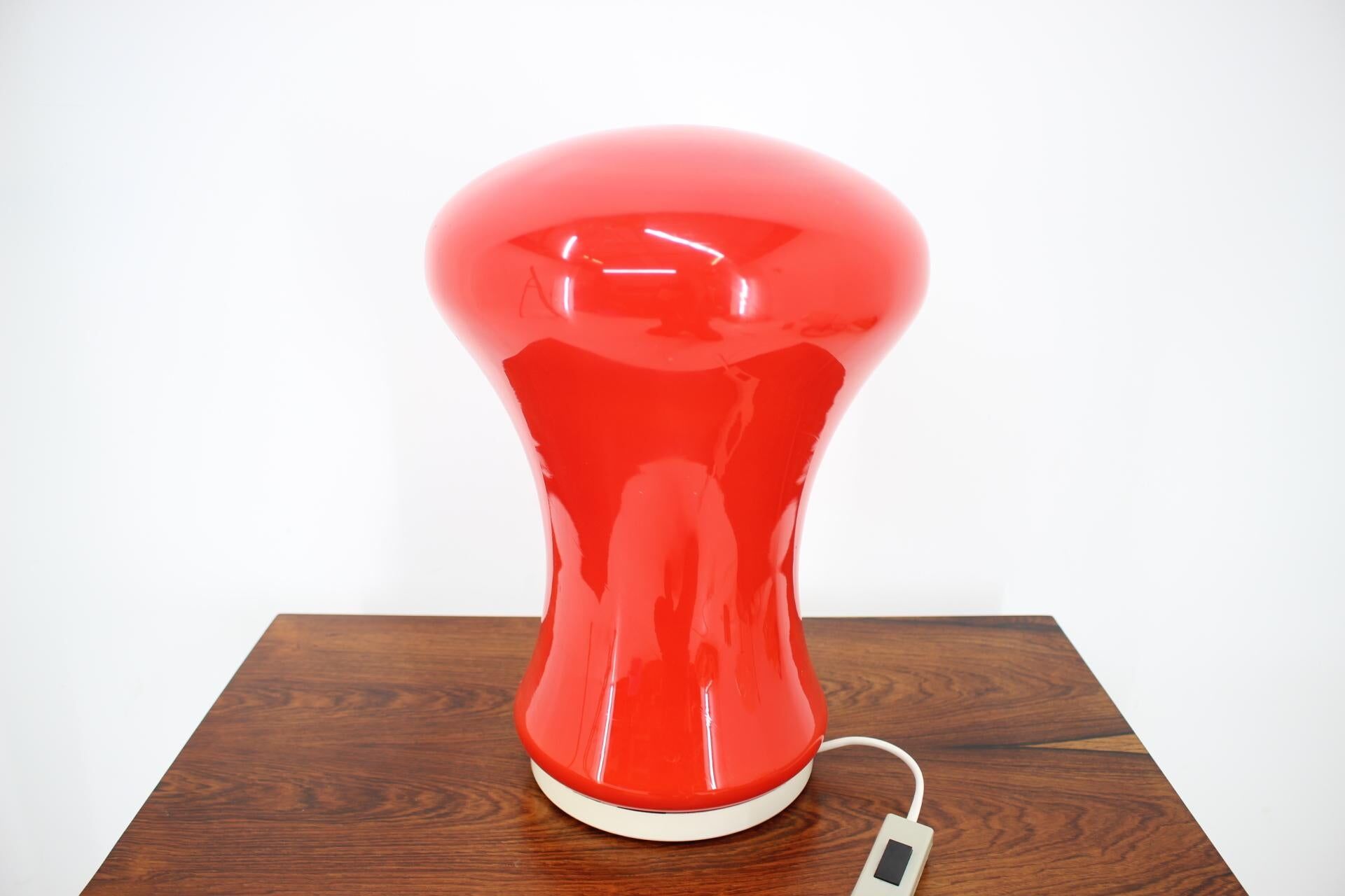 Big Design Red Glass Hotel Table Lamp, 1970s