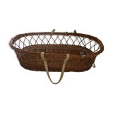 Rattan basket with canopy hoops and wrists