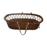 Rattan basket with canopy hoops and wrists