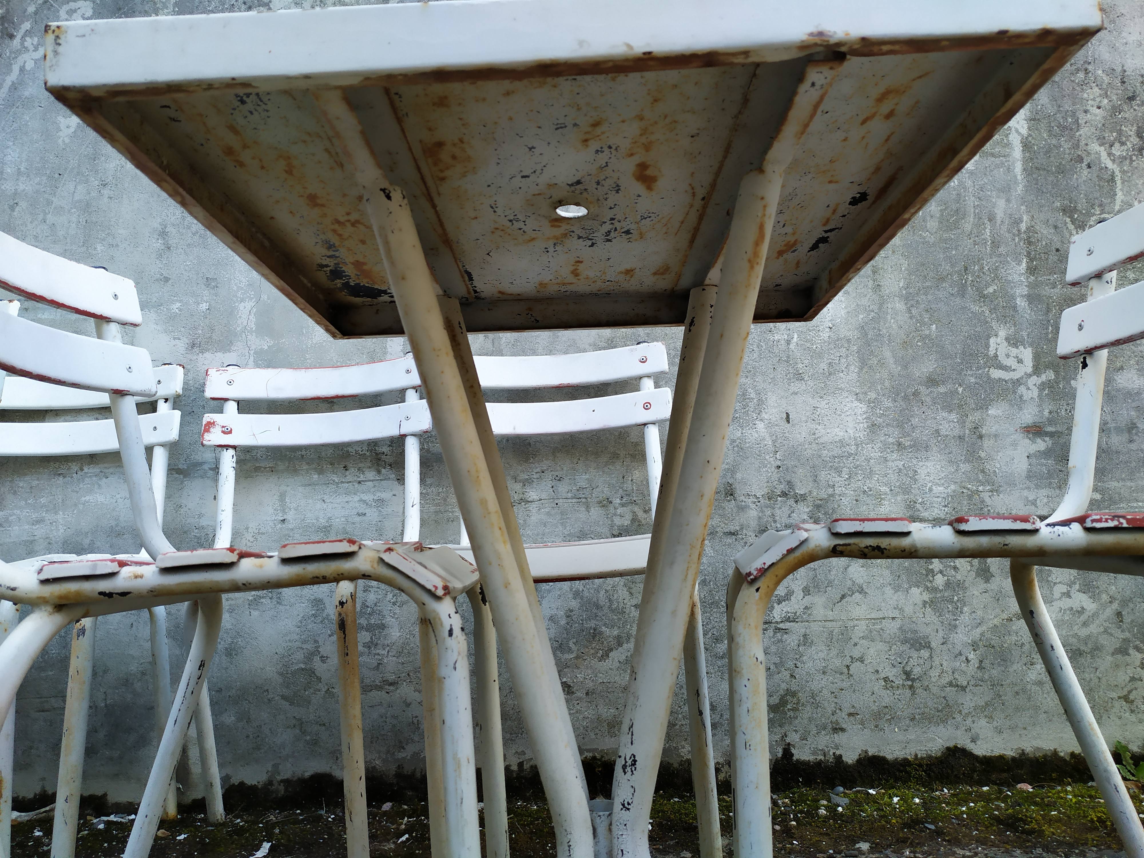Set of chairs and tables bistro metal
