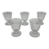 Set of 5 white wine glasses - Baccarat Crystal – Argentina model, 1940