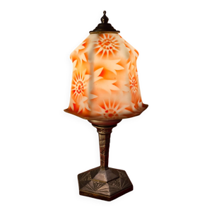 Lampe ancienne regule - art deco opaline