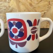 3 cups Mugs mobil 1972 designer Jean-Charles Meunier Arcopal editor