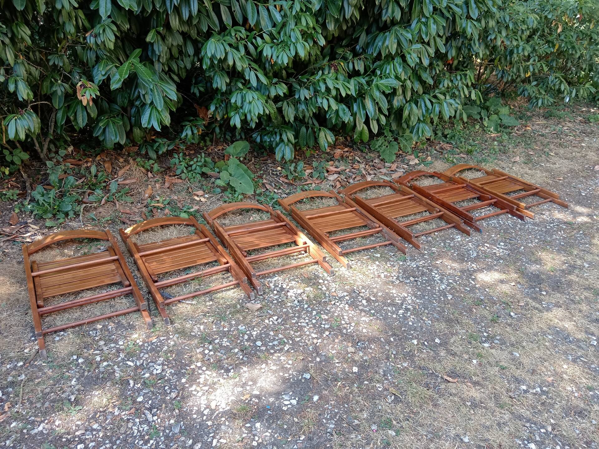 Vintage wooden folding chairs