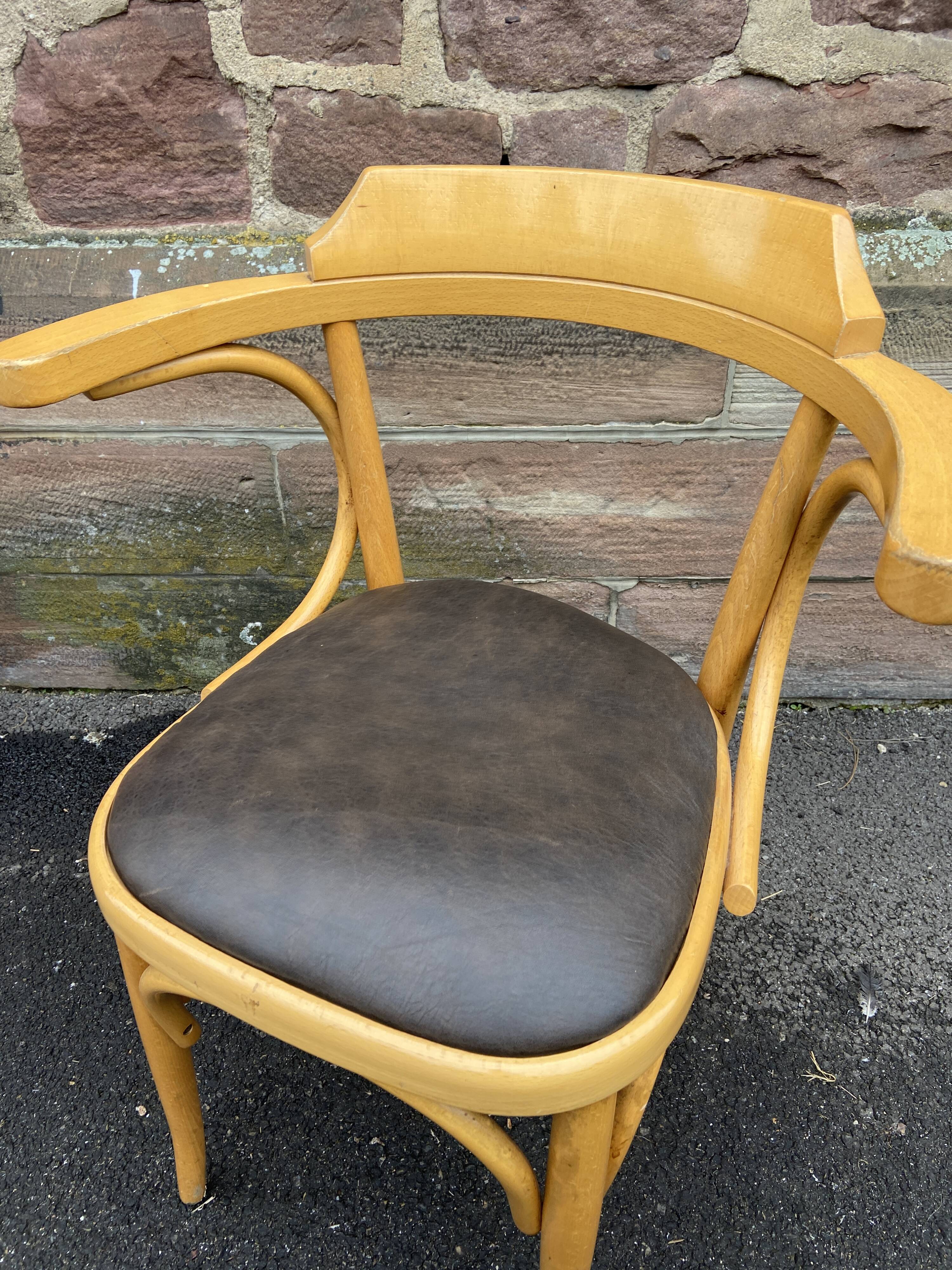 FISCHEL THONET 1950 Bentwood Armchair American Office Style Viennese Bentwood Armchair