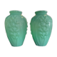 Paire de vases art deco en opaline vert celadon