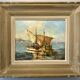 Old painting, Marine, signed B Franco, 50s/70s