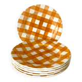 Assiettes Sarreguemines - Torchon - Orange - vintage - Rétro
