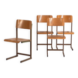 Vintage chaise longues (circa 1950). Set of 4 pieces