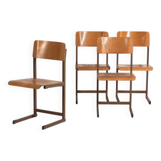 Chaises longues vintage (vers 1950). Ensemble de 4 pièces