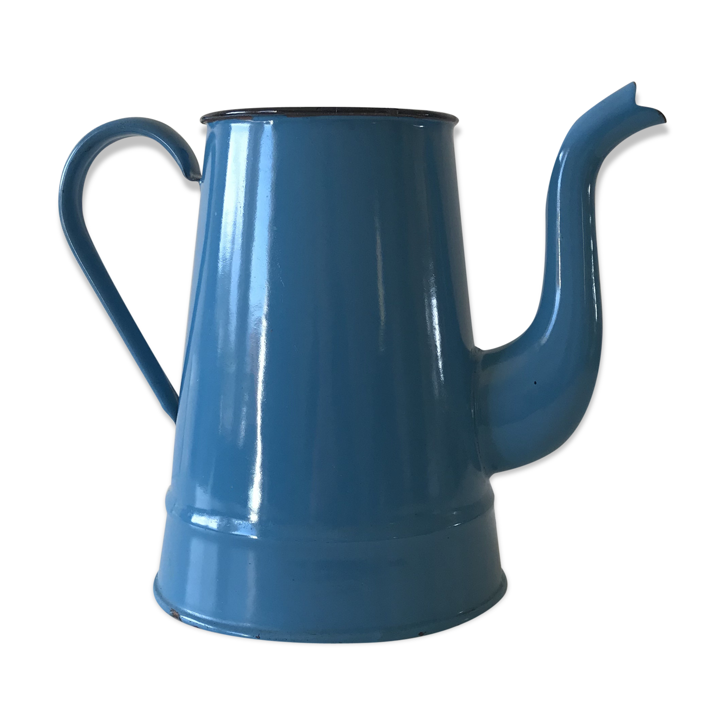 Blue enamel teapot
