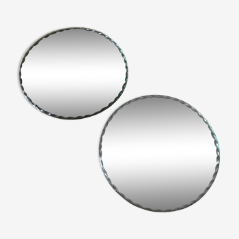 2 round beveled mirrors 15 cm