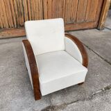 Art deco beige lounge chair, 1920s