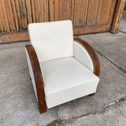 Fauteuil art déco beige, années 1920