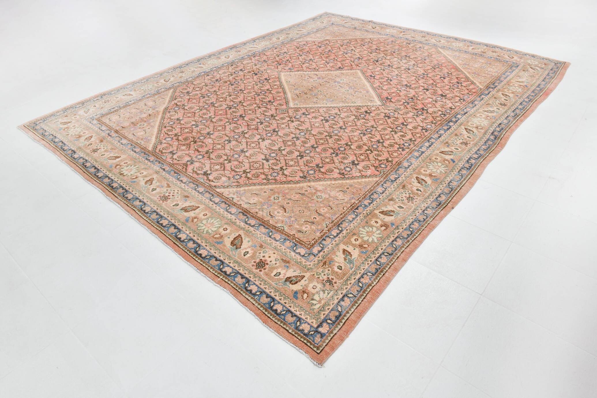 10x13 Salmon Pink Oriental Antique Persian Rug, 296x387Cm