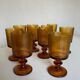 Set of 10 1970 glasses in molded glass tree wood