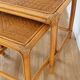 Pair of 70's vintage rattan tables