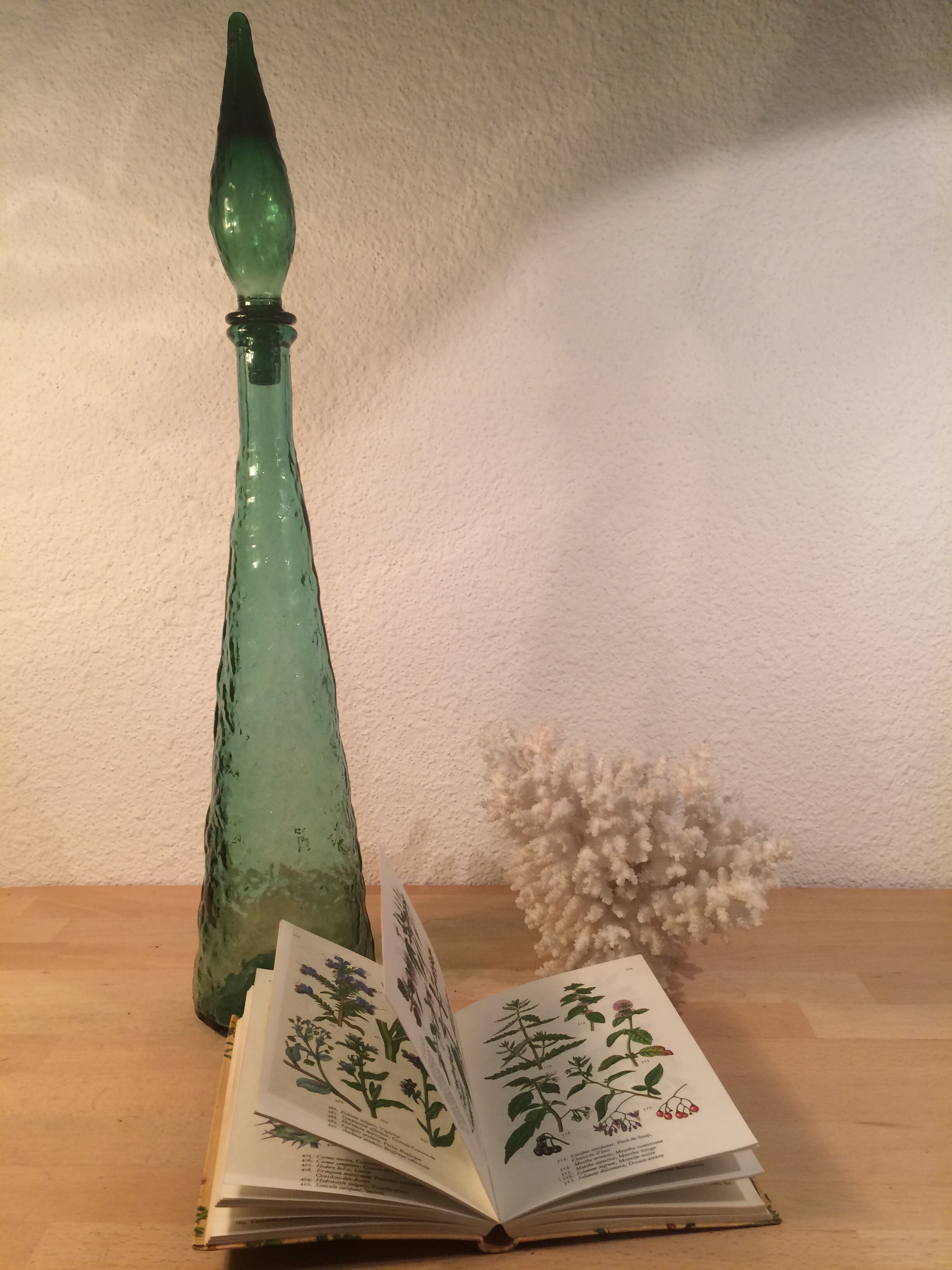 Bottle Empoli Italian glass green 58 cm