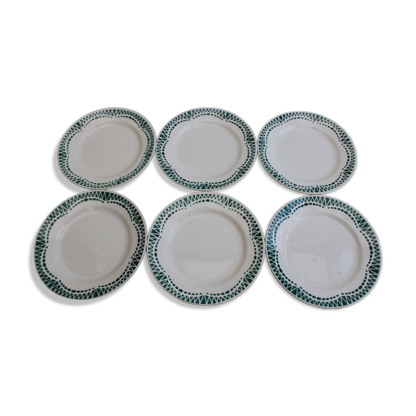 6 assiettes à dessert en céramique