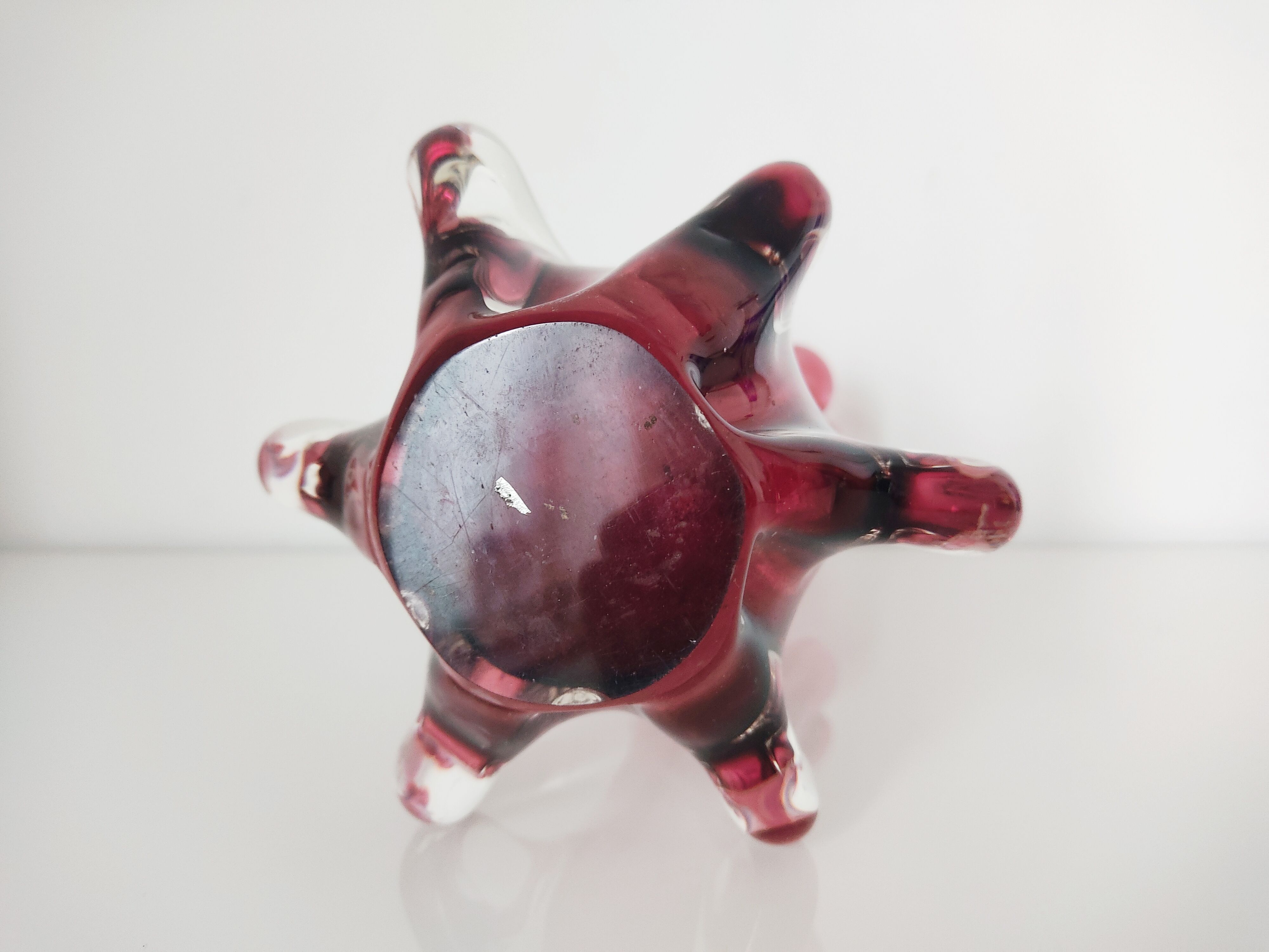 Vase Murano splash pink glass