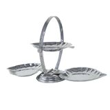 Three-tier metal cake stand, Italian design, 1970s, made in Italy