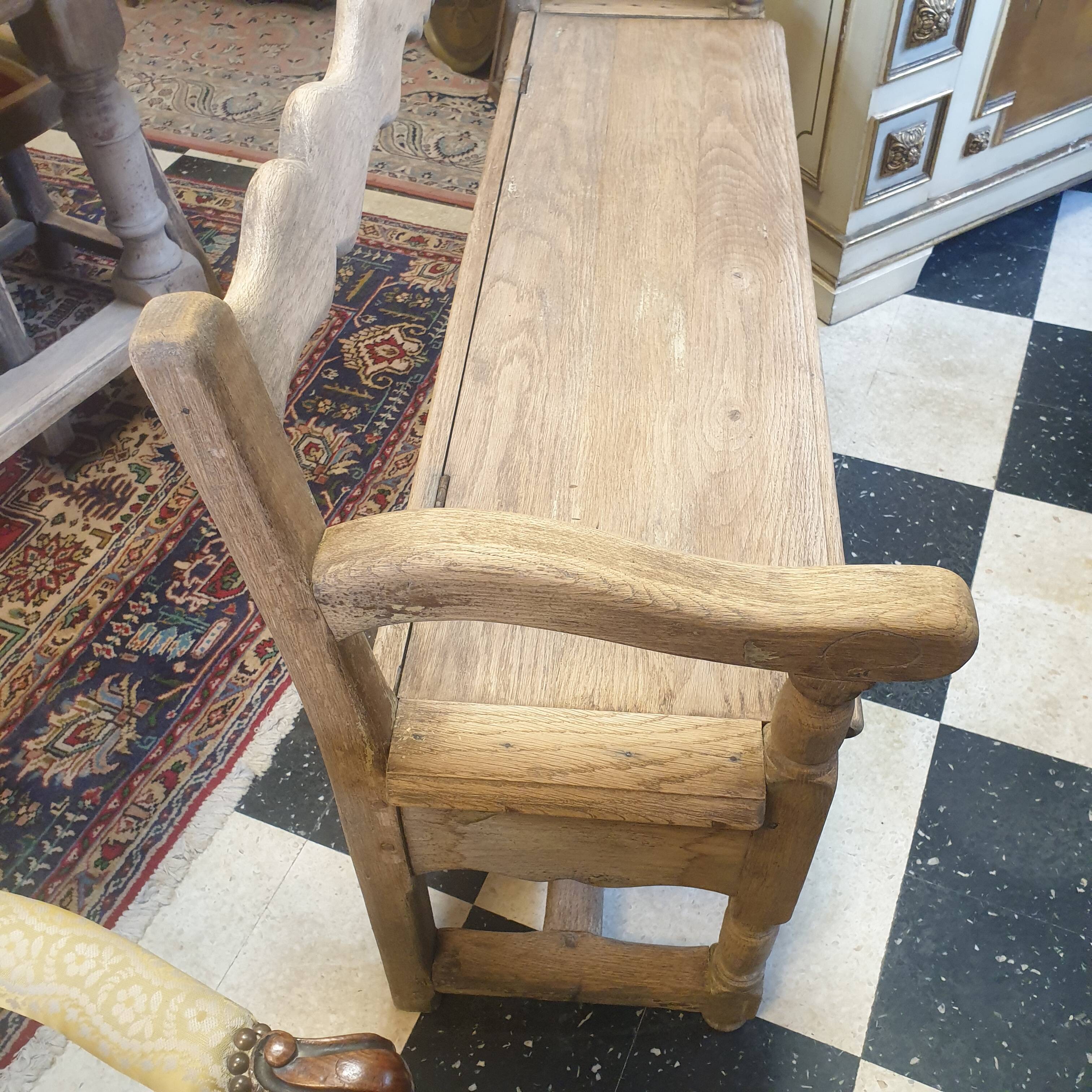 Vintage storage bench in natural wood