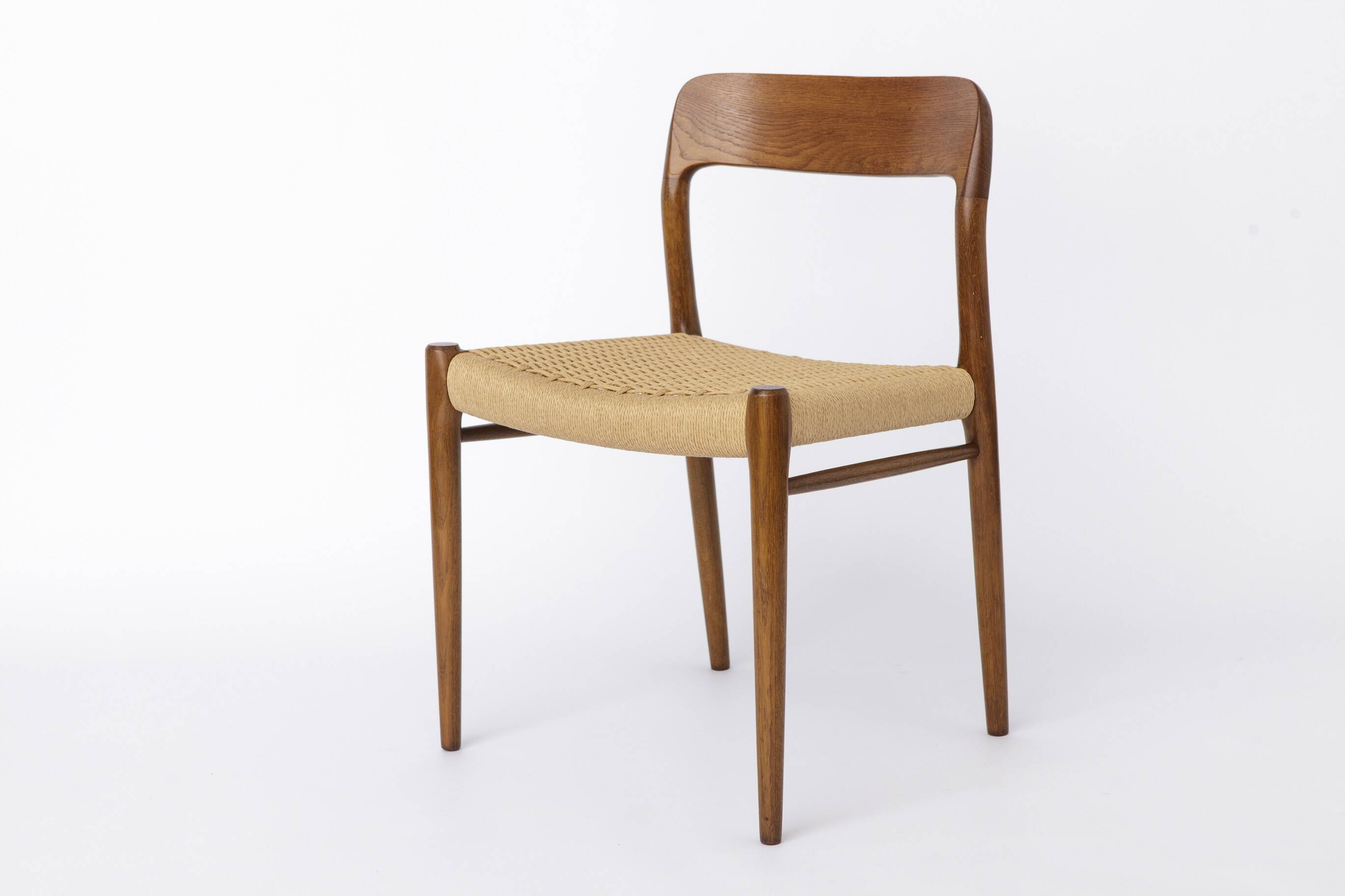 Set of 6 Niels Otto Møller Model 75 Chairs – Oak, 1950s, Refurbished