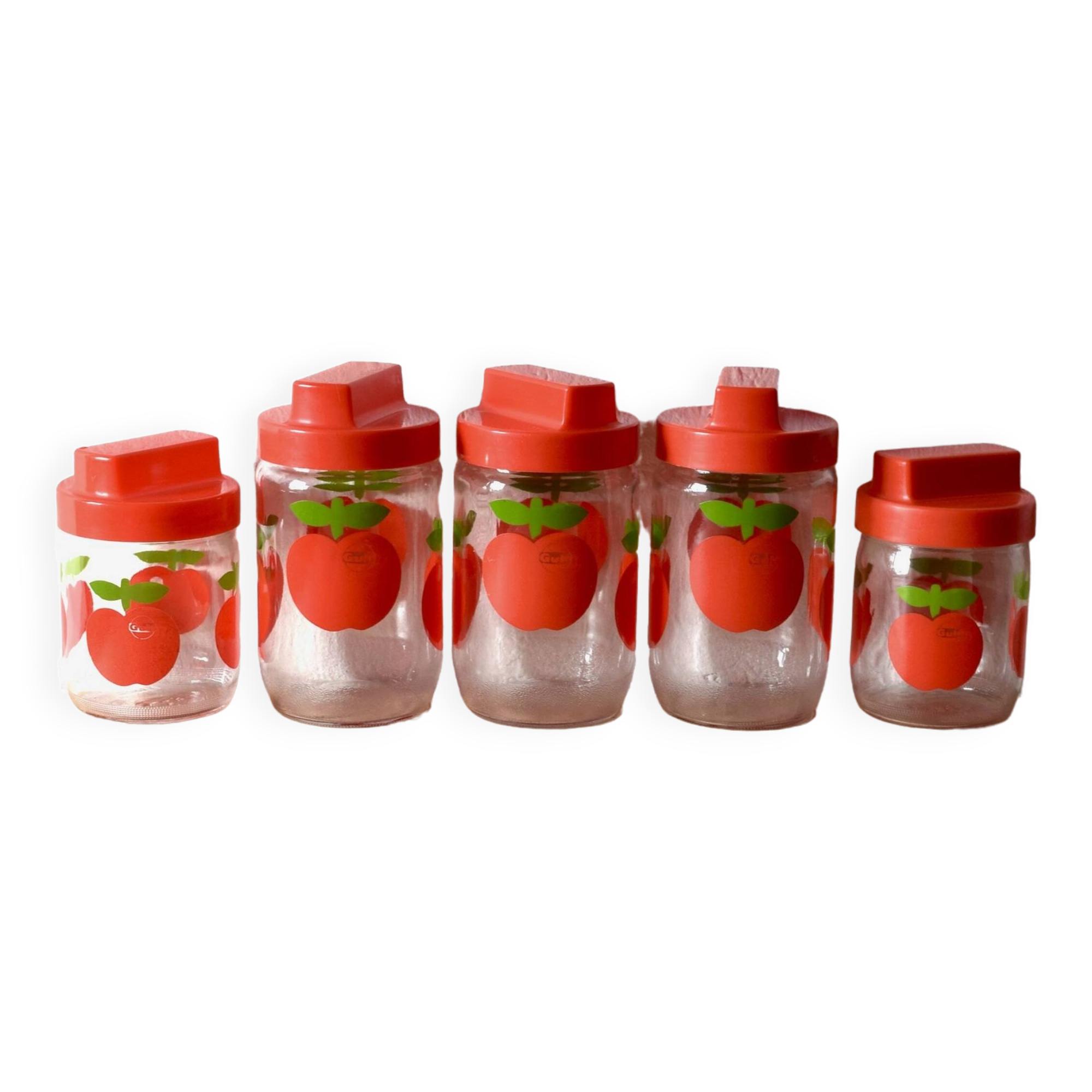 Set of 5 vintage Henkel Pommes pots - advertising edition for Gulf