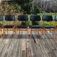 6 chaises Stella skaï noir hêtre clair