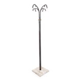 Italian design coat rack (H170) – travertine base & gunmetal chrome