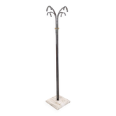 Italian design coat rack (H170) – travertine base & gunmetal chrome