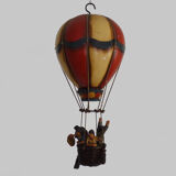 Voluptuous wooden hot air balloon, interior design, eighties