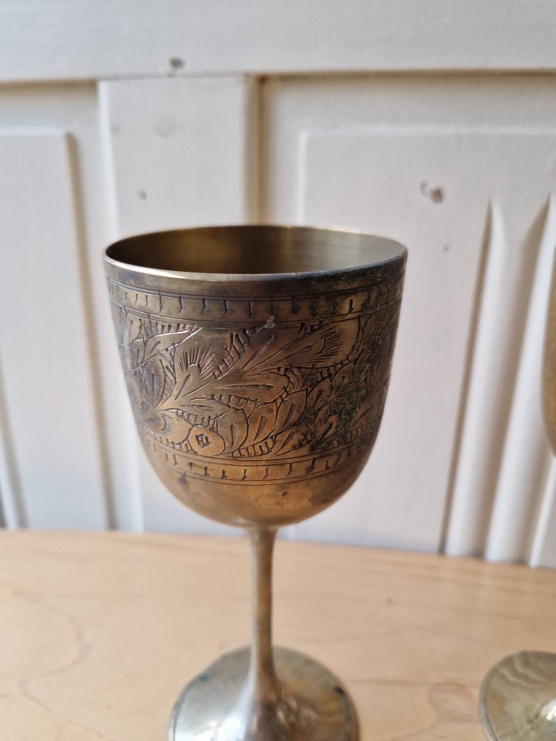 Lot De 4 Calisse Verre En Laiton