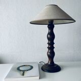 Turned wooden chalet lamp