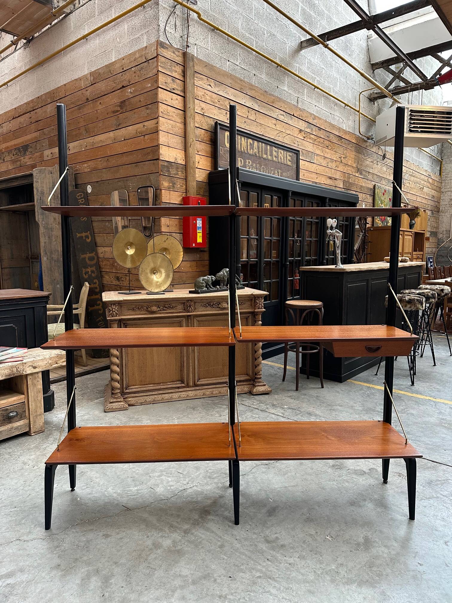 Modular teak shelf by Louis Van Teeffelen 1950s