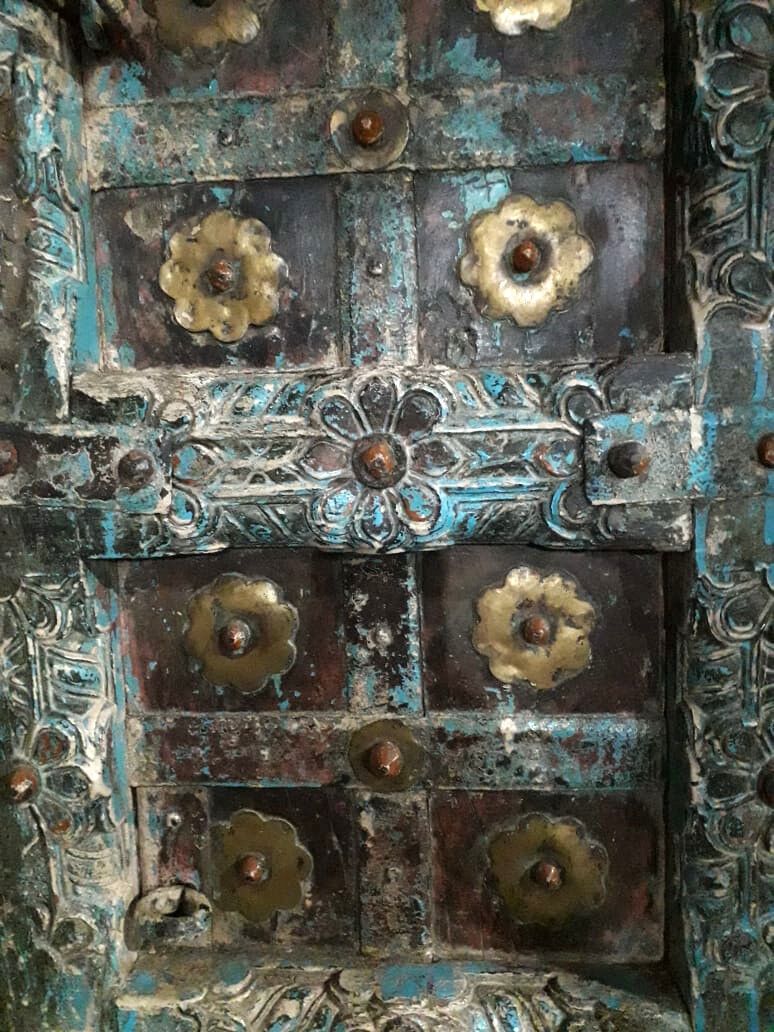 Indian door in old teak