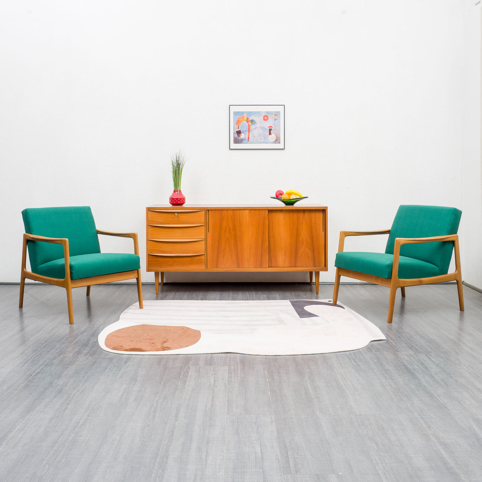 50s sideboard, walnut, restored, 150cm