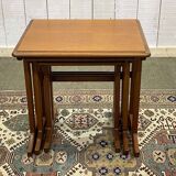 Set of 3 teak nesting tables from the 70s