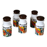 Lot spice jar in vintage opaline