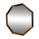Hexagonal mirror with teak frame, Denmark 1960
