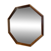 Hexagonal mirror with teak frame, Denmark 1960