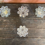 Set of 4 Vintage Glass Moulded Candle Holders 1970s France