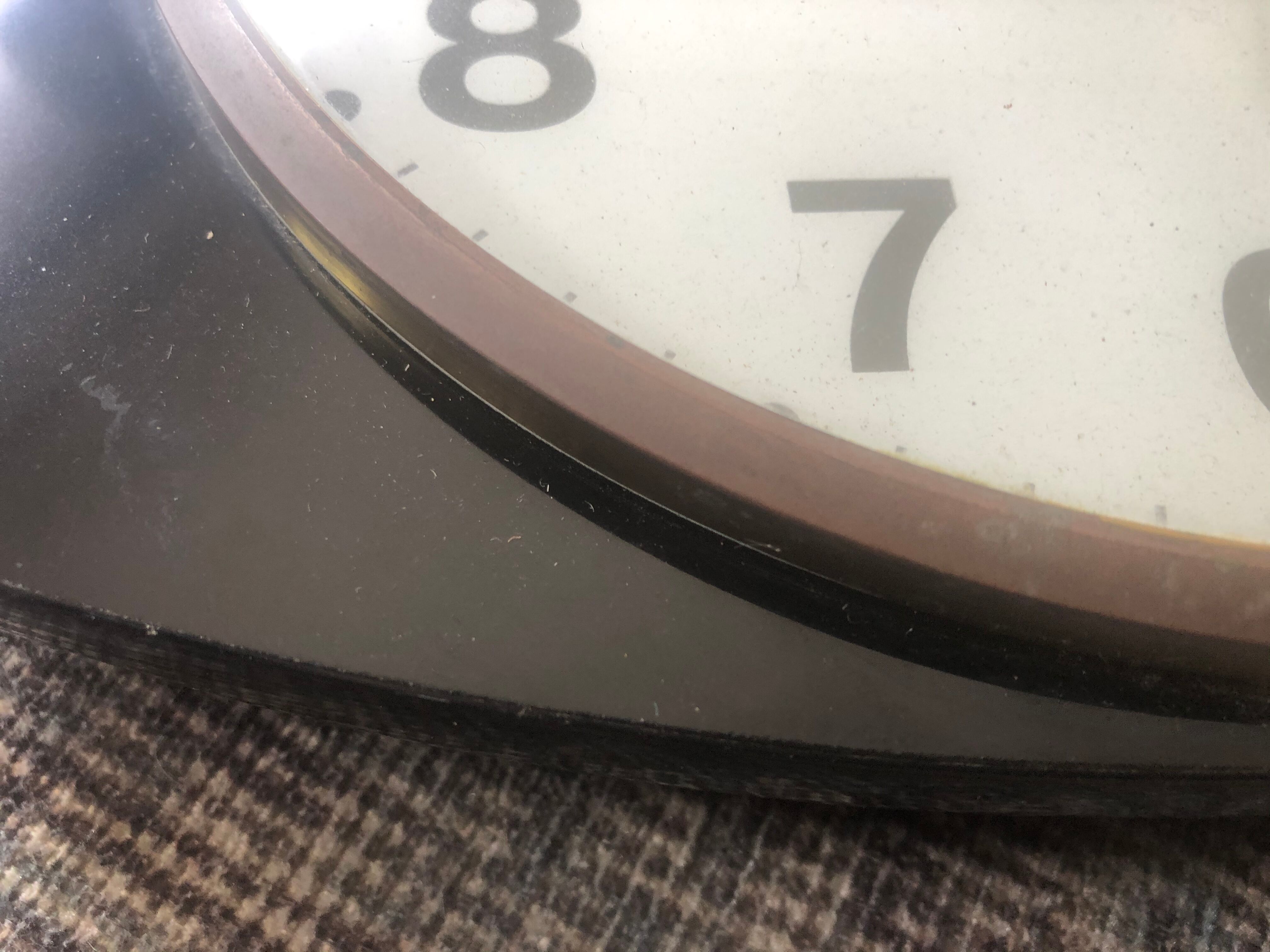 Vintage clock clock in black formica vintage design 50 - featured