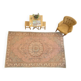 Oushak Melon Turkish Rug 180x290 Rose Vintage Carpet -Rose Beige Rug -Rose Area Rug -Turkish Carpet