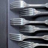 6 Christofle large shell table forks