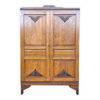 Art deco wardrobe, old vintage wardrobe